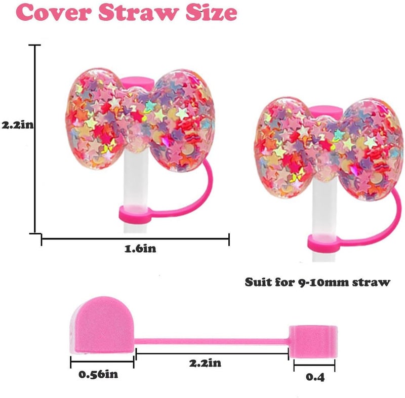MENGSOOD Straw Cover Cap for Stanley Cup,Reusable Silicone Straw Topper Compatible with Stanley 30&40 Oz Tumbler with Handle Dust-Proof Drinking Straw Tips Lids Protectors (9pcs Bling Style) - Image 2